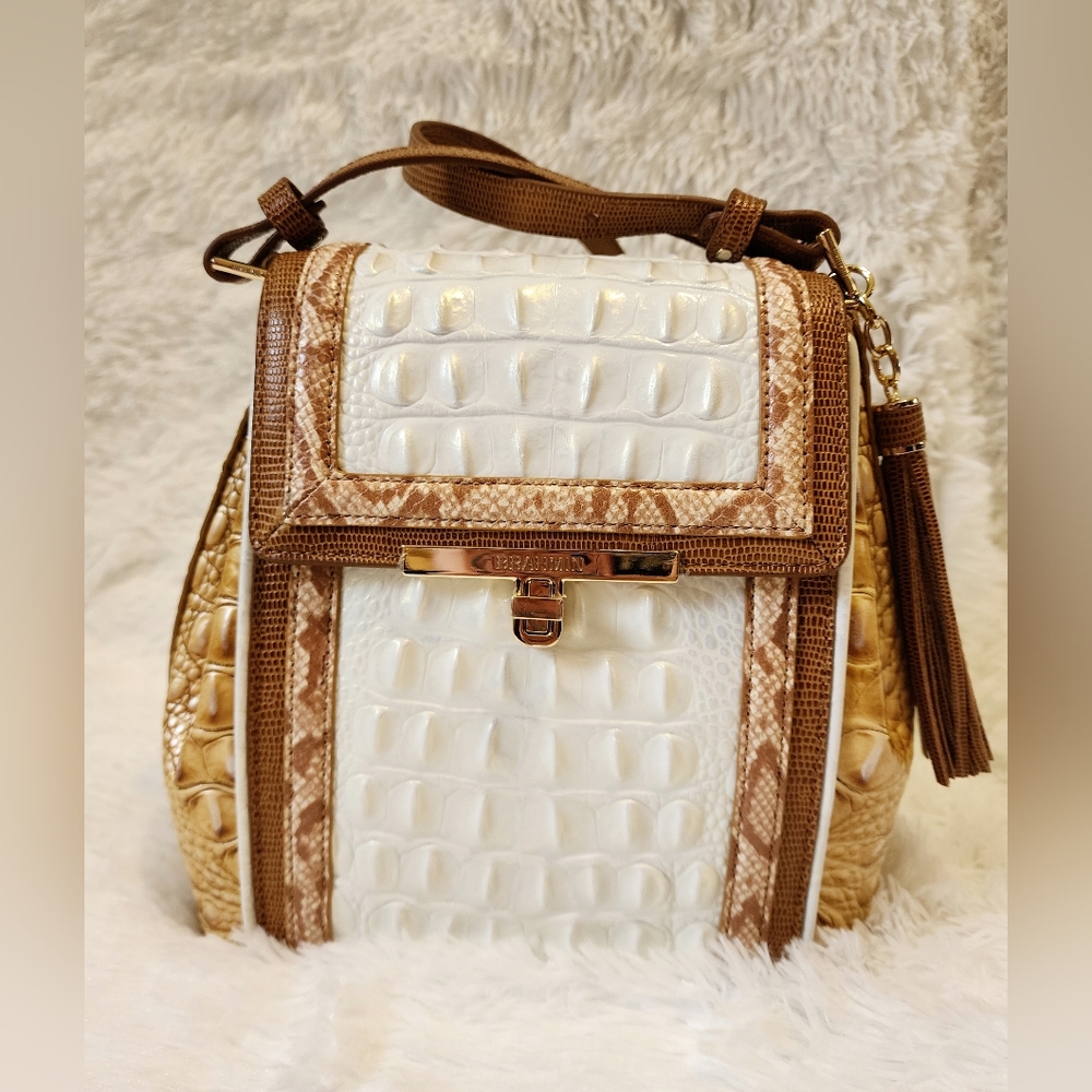 Brahmin Margo Crossbody Bag In Dune Alamosa - Picture 1 of 11